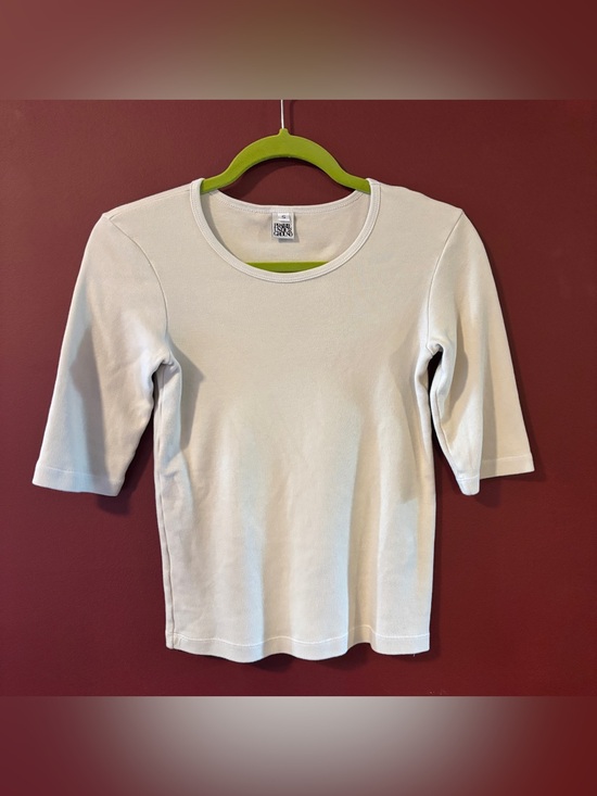 Prairie Underground Tops - Prairie Underground Organic Cotton 1/4 Sleeve Boxy Cut T Shirt Sz S White Beige